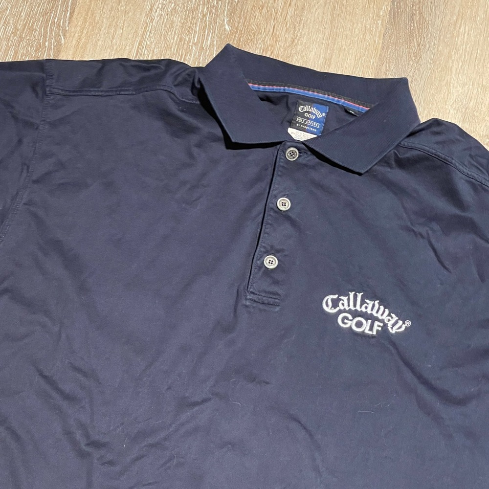 Callaway Golf Apparel by Nordstrom Men Dark Navy Blue Short Sleeve Polo Shirt XL